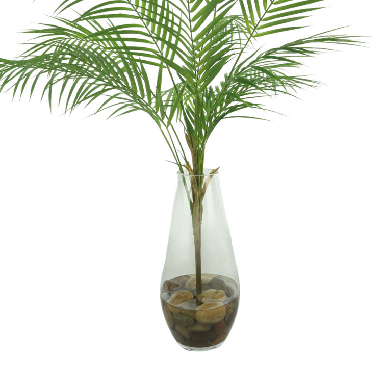 Primrue 40'' Faux Palm Plant in Glass Vase Wayfair